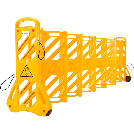 Global Industrial Extendable Barricade, Yellow, 39-3/8 in Post Height 670750